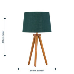 First Choice Lighting Voyage - Dark Oak Table Lamp Or Bedside Light With Green & Gold Shade - thumbnail 5