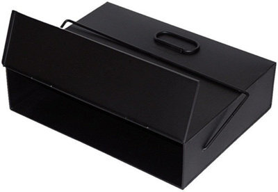 Trendi Black Metal Ash Carrier Fireplace Ash Bucket With Lid Hot Ash Container Fire Tidy Box - image 1