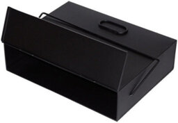 Trendi Black Metal Ash Carrier Fireplace Ash Bucket With Lid Hot Ash Container Fire Tidy Box - thumbnail 3