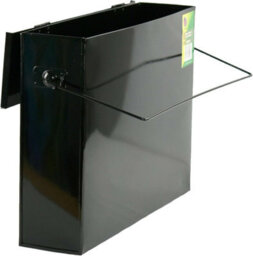 Trendi Black Metal Ash Carrier Fireplace Ash Bucket With Lid Hot Ash Container Fire Tidy Box - thumbnail 4
