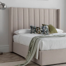 Maya Winged Upholstered Ottoman Storage Cream/beige Natural - King Bed 5Ft Frame Only - thumbnail 3