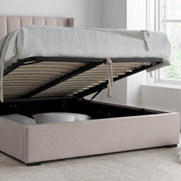 Maya Winged Upholstered Ottoman Storage Cream/beige Natural - King Bed 5Ft Frame Only - thumbnail 4