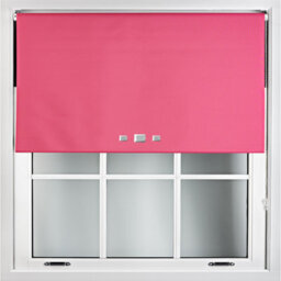 Furnished Triple Square Eyelet Blackout Blind Free Cut Service - Fuchsia (W)60Cm X (L)210Cm