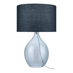 GoodHome Cushing Teardrop Shiny Blue & Beige Table Lamp - thumbnail 3