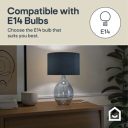 GoodHome Cushing Teardrop Shiny Blue & Beige Table Lamp - thumbnail 9