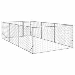 Vidaxl Outdoor Dog Kennel With Door 2X4X1 M Galvanised Steel - thumbnail 5