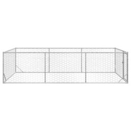 Vidaxl Outdoor Dog Kennel With Door 2X4X1 M Galvanised Steel - thumbnail 4