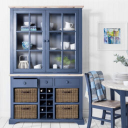 Statement Furniture Florence Sideboard With Wine Rack, 3 Drawers And Storage Baskets - Navy Blue - thumbnail 7