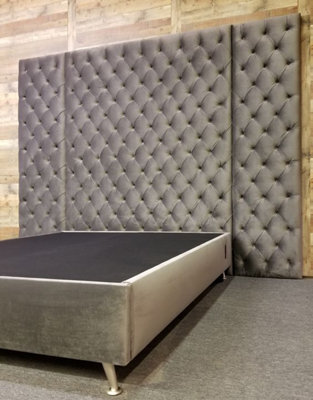 Stratus Interiors Venetian Extra Wide Chesterfield Wall Panel Bed Frame - Double - Gas Lift Ottoman Storage Type - image 1