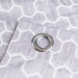 "Homescapes Lilac Geometric Jacquard Blackout Eyelet Curtain Pair, 90 X 72""" - thumbnail 3