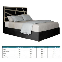 Arabella Upholstered Soft Velvet Metal Black Bed Frame - thumbnail 4