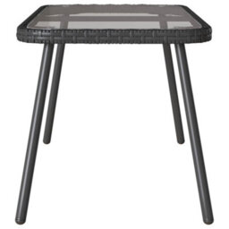 Walplus Coffee Table Black 90 X 45 X 43 Cm Poly Rattan, Glass - thumbnail 6
