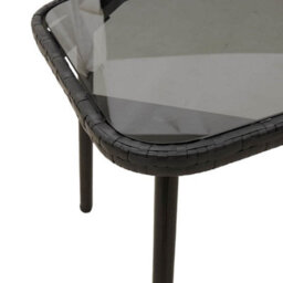 Walplus Coffee Table Black 90 X 45 X 43 Cm Poly Rattan, Glass - thumbnail 7