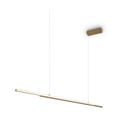 Luminosa Lighting Luminosa Halo Modern 150Cm Bar Pendant Ceiling Light Brass 1650Lm White Shade - image 1