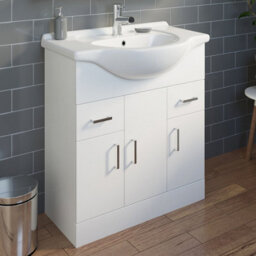 Affine 750mm Freestanding Vanity Unit Basin Sink Bathroom Furniture Storage Gloss White - thumbnail 2