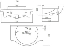 Affine 750mm Freestanding Vanity Unit Basin Sink Bathroom Furniture Storage Gloss White - thumbnail 6