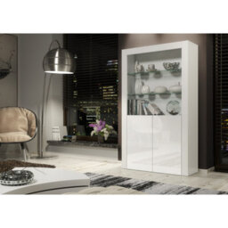 Creative Furniture Spectrum Display Cabinet 170Cm - White With Gloss Doors - thumbnail 6