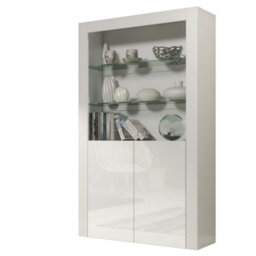 Creative Furniture Spectrum Display Cabinet 170Cm - White With Gloss Doors - thumbnail 7