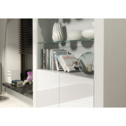 Creative Furniture Spectrum Display Cabinet 170Cm - White With Gloss Doors - thumbnail 4