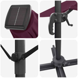 Berkfield Cantilever Roma Parasol Red, Black 352 X 251 X 265 Cm - thumbnail 9