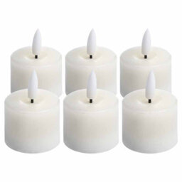 Luxe  Collection  Set  Of  6  Natural  Glow  Led  Tealight  Candles - thumbnail 1