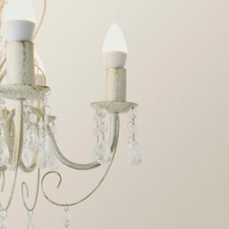 Valuelights Lille Cream Ornate Vintage Style Shabby Chic 5 Way Ceiling Light Chandelier With Acrylic Jewels - thumbnail 4