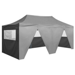 Berkfield Professional Folding Party Tent With 4 Sidewalls 3X6 M Steel Anthracite - thumbnail 1
