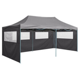 Berkfield Professional Folding Party Tent With 4 Sidewalls 3X6 M Steel Anthracite - thumbnail 2