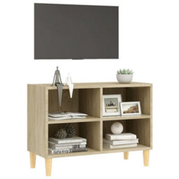 Berkfield Sturdy Tv Cabinet With Solid Wood Legs Sonoma Oak 69.5X30X50 Cm - thumbnail 3