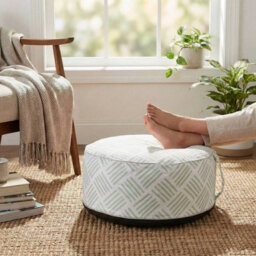 Urbn-Living Urbnliving Inflatable Pouf Footstool Portable Cushion Stool Outdoor Garden Patio 25Cmx55Cm - thumbnail 3