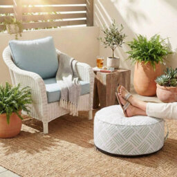 Urbn-Living Urbnliving Inflatable Pouf Footstool Portable Cushion Stool Outdoor Garden Patio 25Cmx55Cm - thumbnail 5