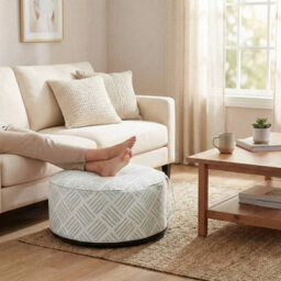 Urbn-Living Urbnliving Inflatable Pouf Footstool Portable Cushion Stool Outdoor Garden Patio 25Cmx55Cm - thumbnail 4