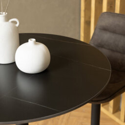 Furniture To Go Malta Ceramic Round Bar Table In Matt Black - thumbnail 5