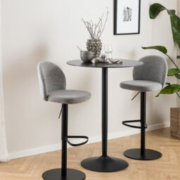 Furniture To Go Malta Ceramic Round Bar Table In Matt Black - thumbnail 2