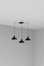 Luminosa Lighting Luminosa Tatawin Small Cluster Pendant Ceiling Light Black, Gloss Black 3X E27