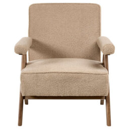 Beliani Minimalist Armchair Evje Boucle Beige - thumbnail 5