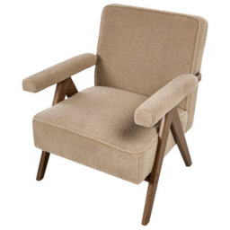 Beliani Minimalist Armchair Evje Boucle Beige - thumbnail 6