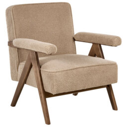 Beliani Minimalist Armchair Evje Boucle Beige - thumbnail 4