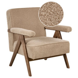 Beliani Minimalist Armchair Evje Boucle Beige