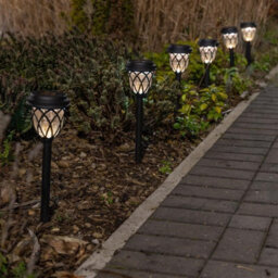 Valuelights Pack Of 6 - Solar Powered Black Diamond Spike Lights For Drive Path Patio Decor Stake, Solar Light For Outdoor Garden - thumbnail 6