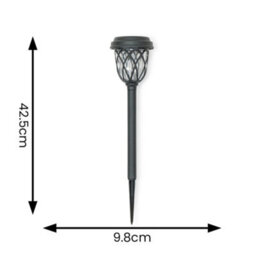 Valuelights Pack Of 6 - Solar Powered Black Diamond Spike Lights For Drive Path Patio Decor Stake, Solar Light For Outdoor Garden - thumbnail 5
