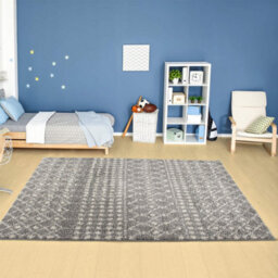 The Rugs Soft Moroccan Diamond Shaggy Rugs And Runners High Pile Grey And Ivory Living Room Kitchen Hallway 1010 - thumbnail 6