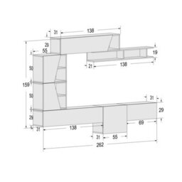 Decorotika Cruz  Moduler Modern Tv Unit Wall Mount Customizable Layout High Gloss White - thumbnail 6