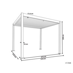 Beliani Gazebo Fornoli Metal 296 Cm 296 Cm White - thumbnail 3