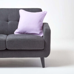 Homescapes Cotton Plain Mauve Cushion Cover, 45 X 45 Cm - thumbnail 4