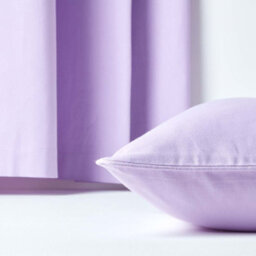 Homescapes Cotton Plain Mauve Cushion Cover, 45 X 45 Cm - thumbnail 5