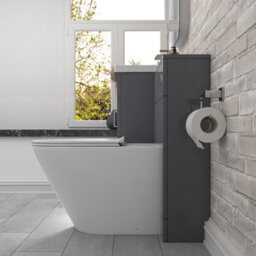 Nes Home Grey Vanity Basin Cabinet, Wc Unit & Rimless Toilet - thumbnail 5