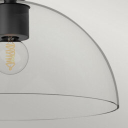 Luminosa Lighting Elstead Alora Mood Jude Bowl Semi Flush Ceiling Light Contemporary Matt Black 1X E27 - thumbnail 5