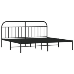 Vidaxl Metal Bed Frame Without Mattress With Headboard Black 200X200Cm - thumbnail 3