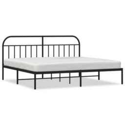 Vidaxl Metal Bed Frame Without Mattress With Headboard Black 200X200Cm - thumbnail 2
